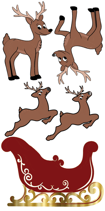 Santa Sled and Reindeer