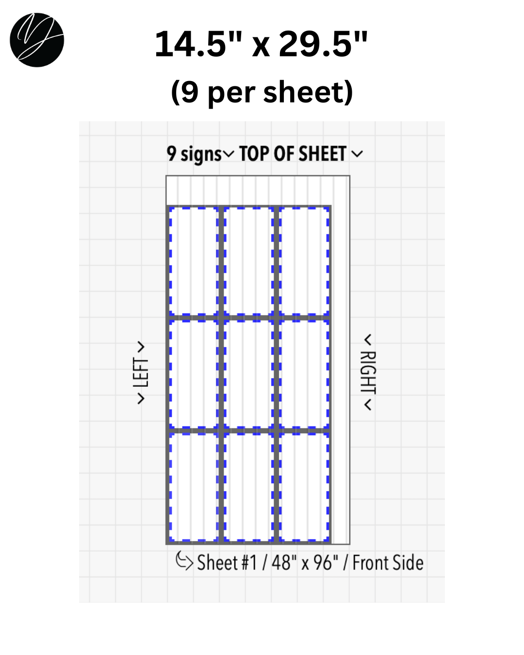 14.5" x 29.5" (9 per sheet) - Business Sign