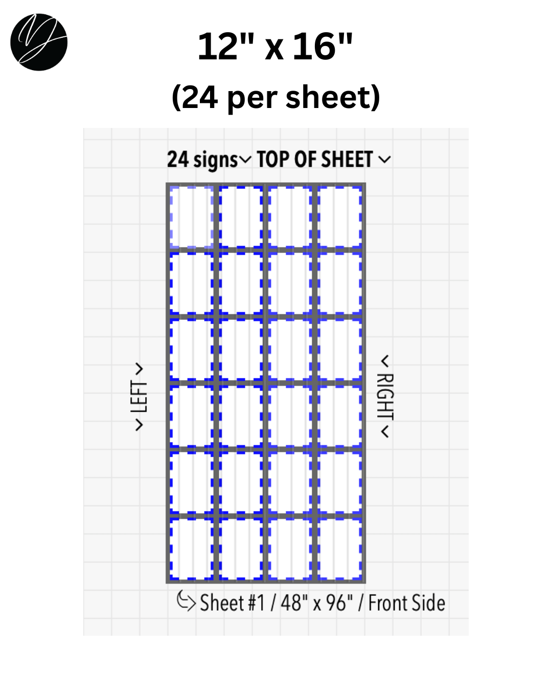 12" x 16" (24 per sheet) - Business Sign