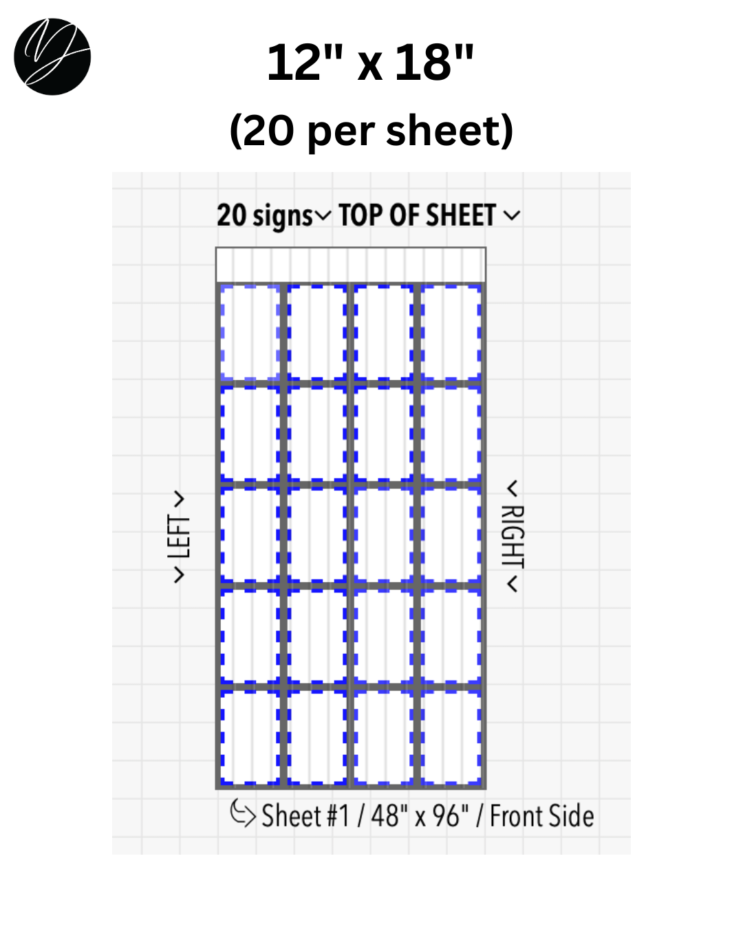 12" x 18" (20 per sheet) - Business Sign