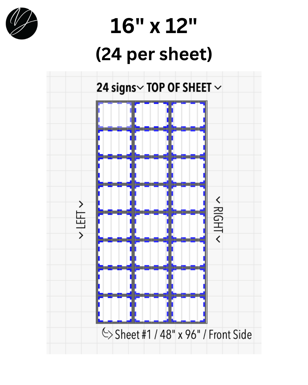 16" x 12" (24 per sheet) - Business Sign