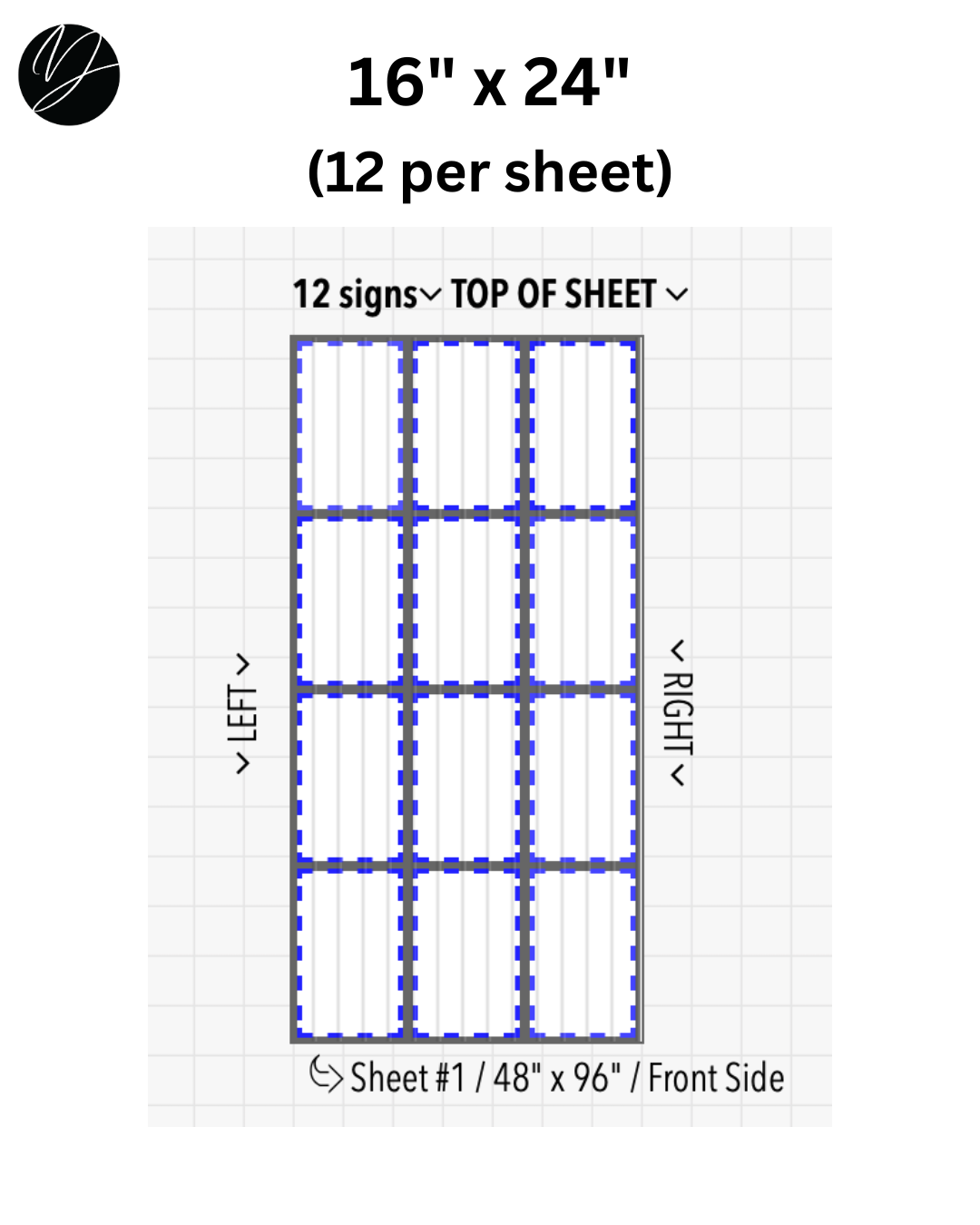 16" x 24" (12 per sheet) - Business Sign