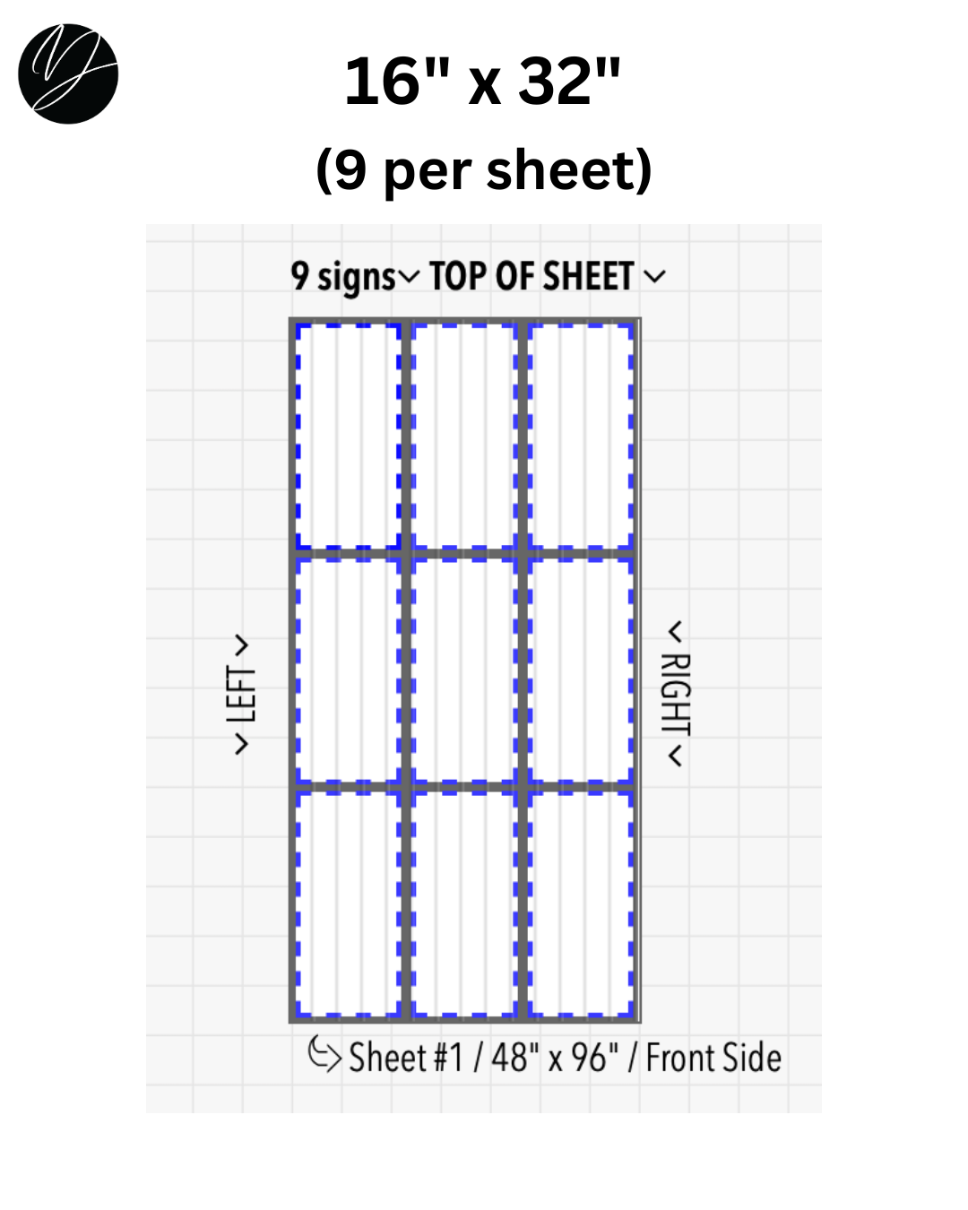16" x 32" (9 per sheet) - Business Sign