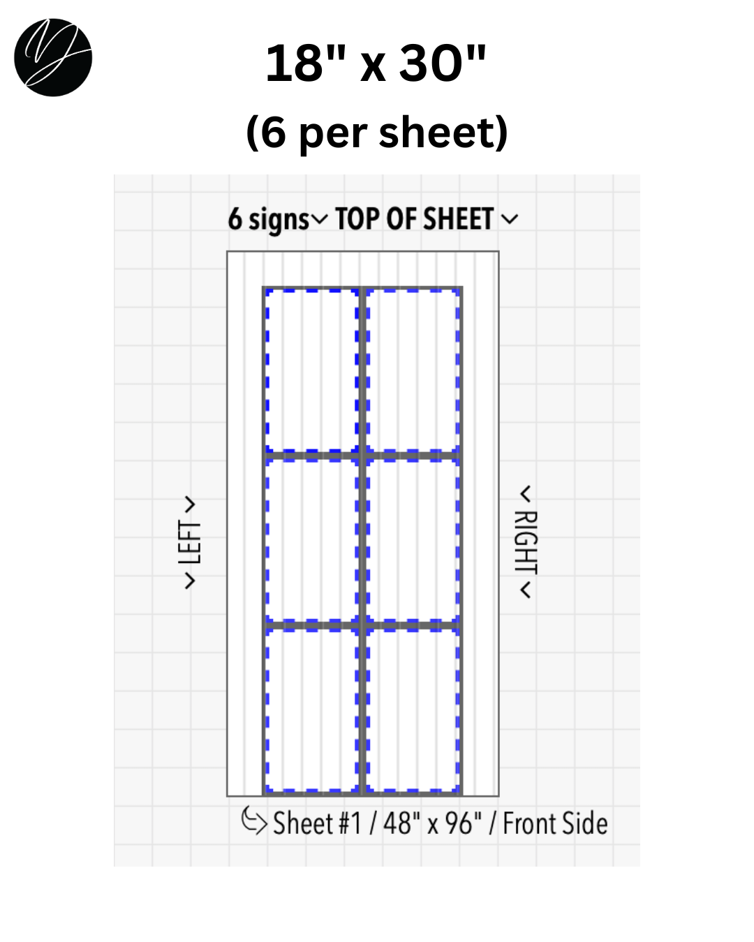 18" x 30" (6 per sheet) - Business Sign