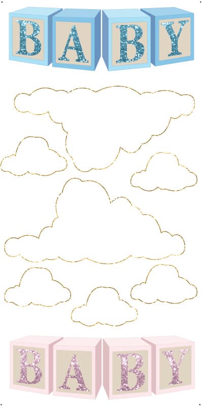 ** baby block cloud Starter _ Gold trim