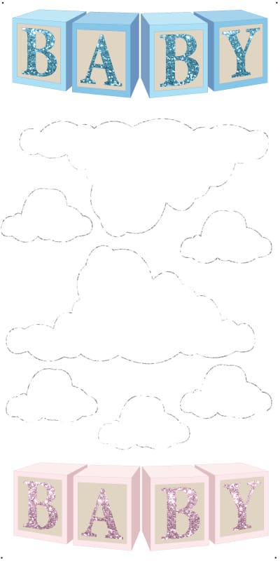 ** baby block cloud Starter _ Silver trim