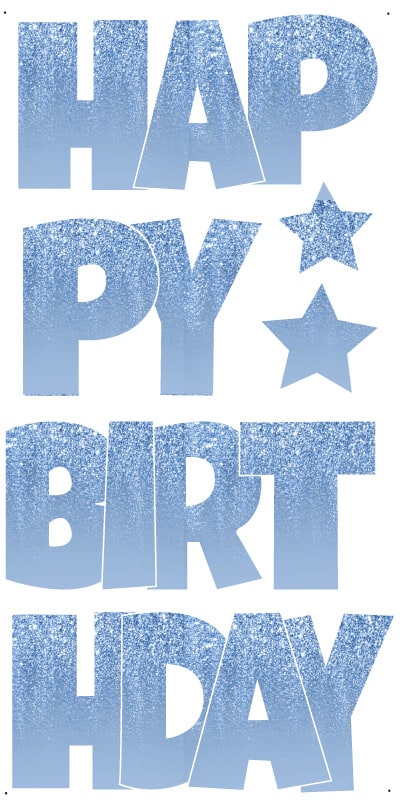Happy Birthday_ Glitter Baby Blue Drip