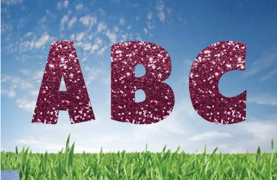 Burgundy Glitter_ Alphabet Set 22.5"