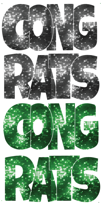 Disco Black and Green Congrats