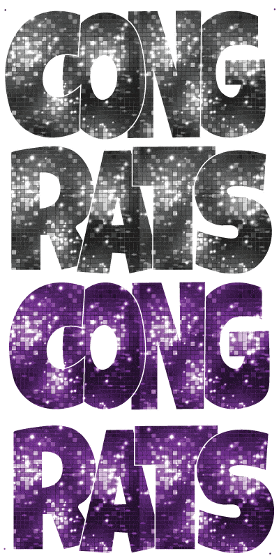 Disco Black and Purple Congrats