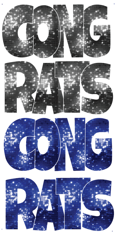 Disco Black and Royal Blue Congrats