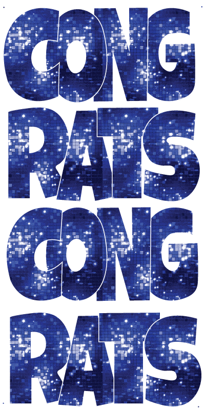 Disco Royal Blue Congrats