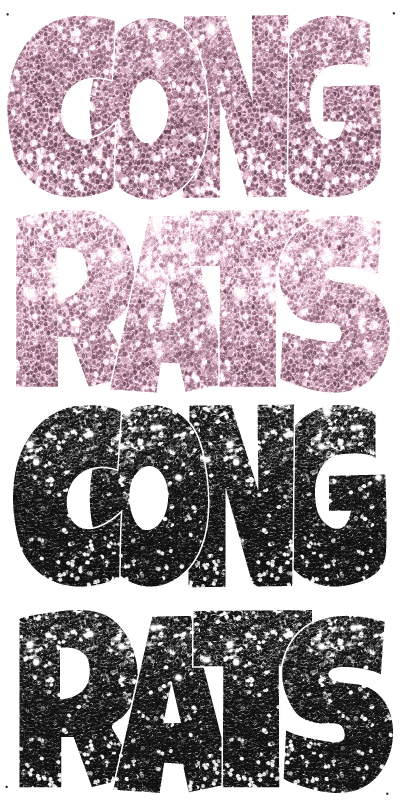 Glitter Baby Pink and Black Congrats