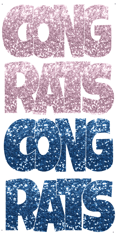 Glitter Baby Pink and Blue Congrats