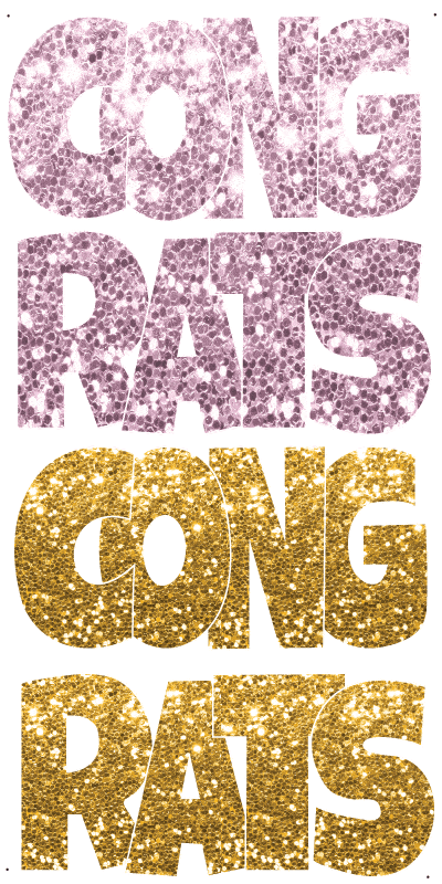 Glitter Baby Pink and Gold Congrats