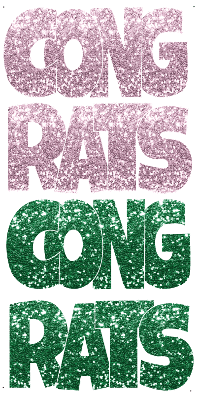 Glitter Baby Pink and Green Congrats