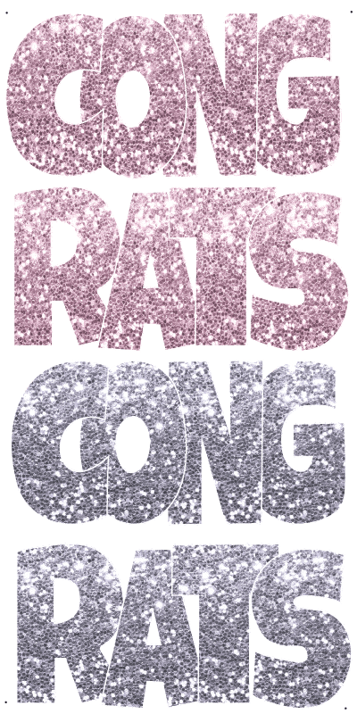 Glitter Baby Pink and Silver Congrats