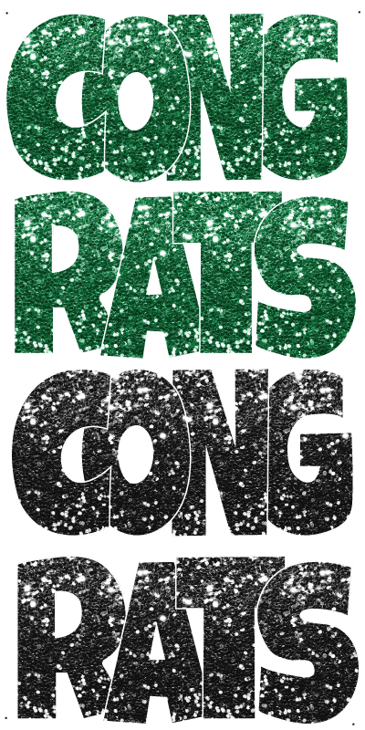 Glitter Green and Black Congrats