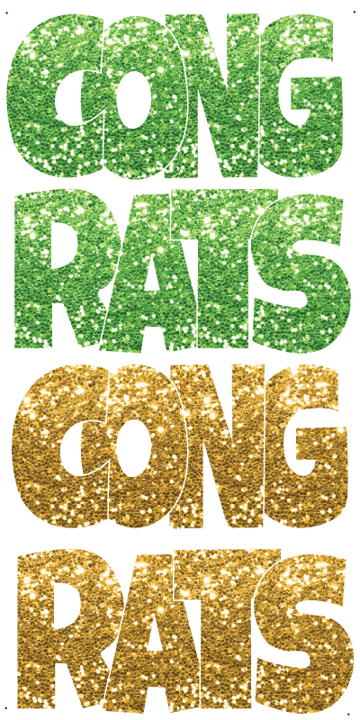 Glitter Lime and Gold Congrats
