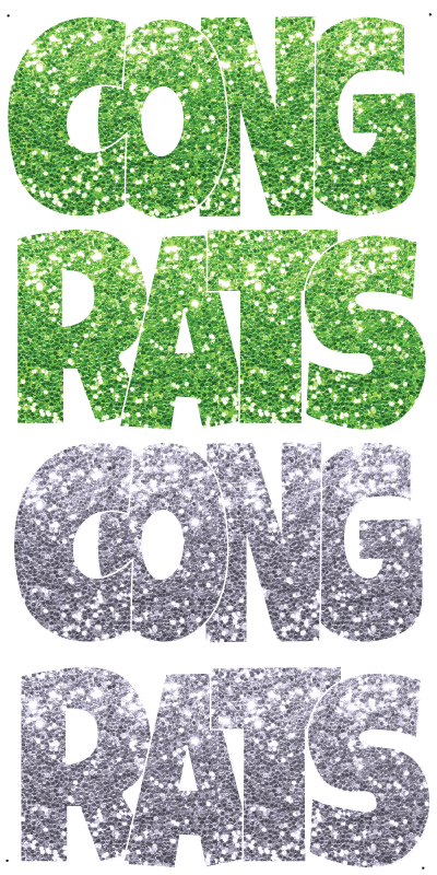 Glitter Lime and Silver Congrats