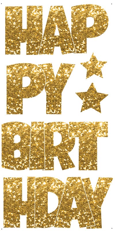 Happy Birthday_ Gold Glitter