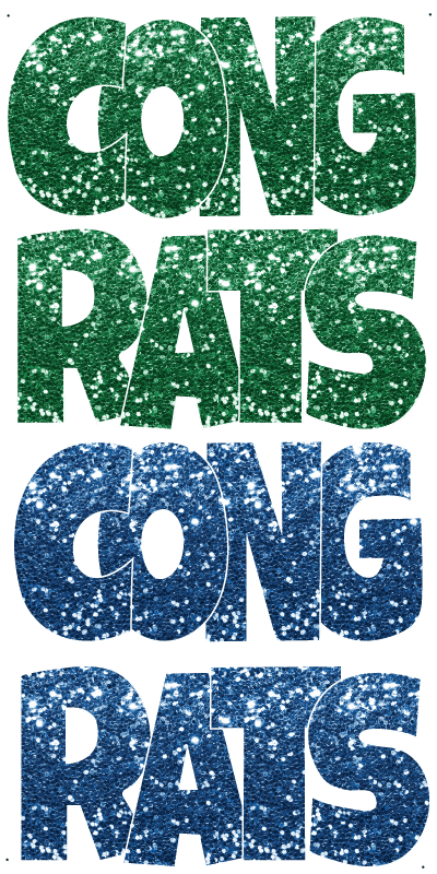 Green and Blue Congrats