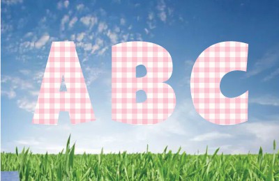 Pink Grosgrain _ Alphabet Set 22.5"