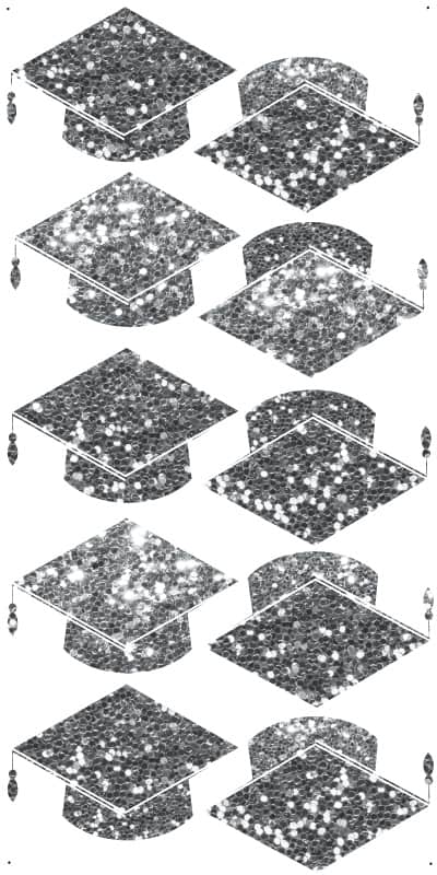 All Silver Grad Caps