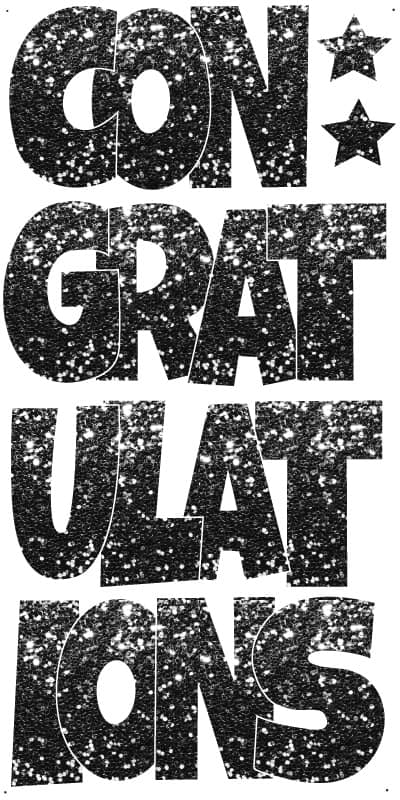 Congratulations_ Black Sparkle