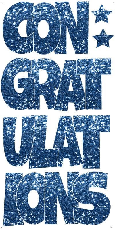 Congratulations_ Royal blue Sparkle