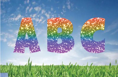 Rainbow Bold Glitter_ Alphabet Set 22.5"