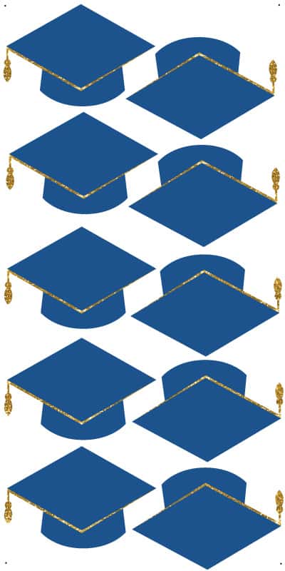 Navy Grad Cap with Gold