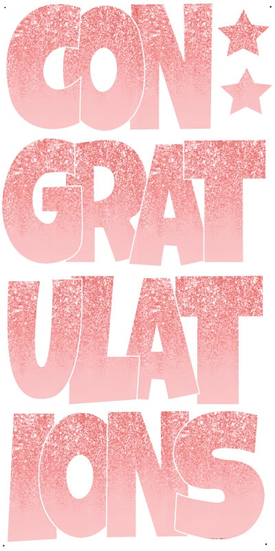 Congratulations_ Pink Glitter Drip