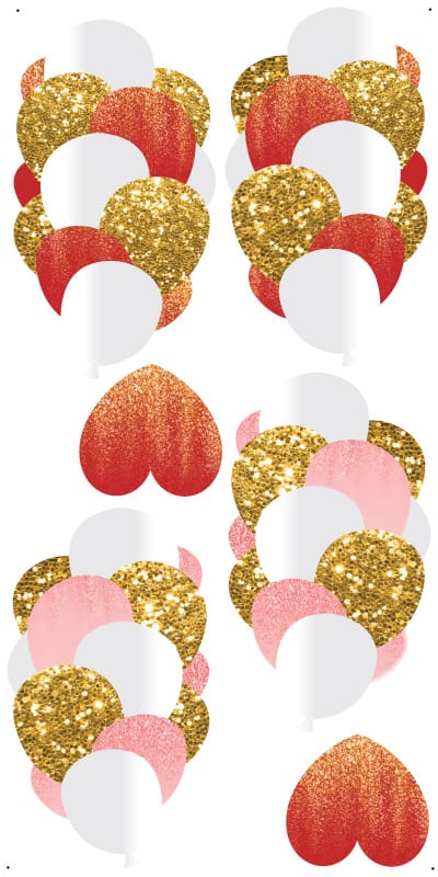 Pink, Red, Gold Balloons