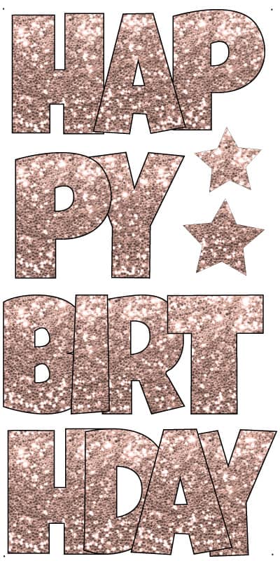 Happy Birthday_ Rose Gold Blk trim