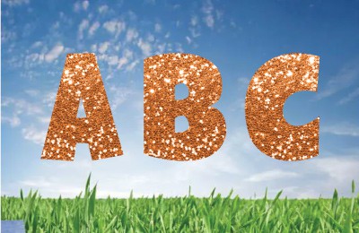 Orange Glitter_ Alphabet Set 22.5"