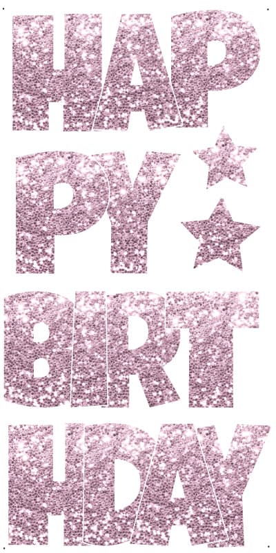 Happy Birthday _Baby Pink Glitter