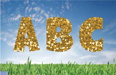 Gold Glitter_ Alphabet Set 22.5"