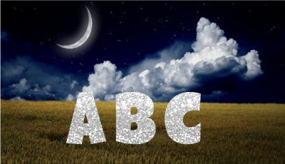 White / Light Silver Glitter_ Alphabet Set 22.5"