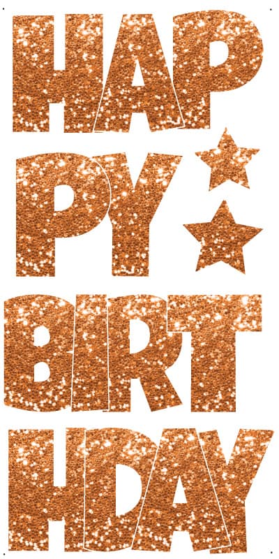 Happy Birthday _Orange Glitter