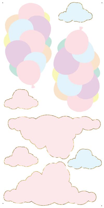 Pastel balloons & Clouds