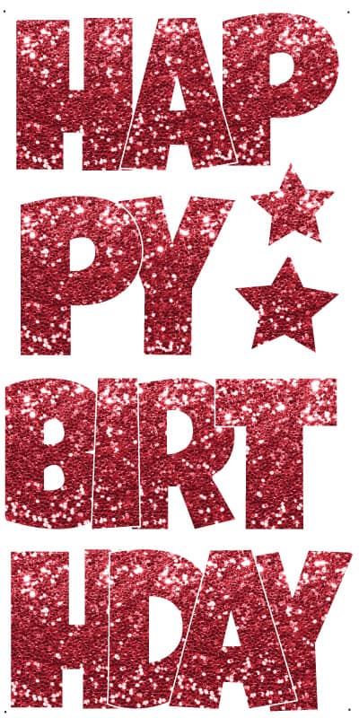 Happy Birthday _ Red Glitter