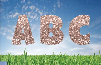 Rose Gold Glitter_ Alphabet Set 22.5"