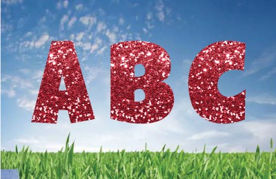 Ruby Red Glitter_ Alphabet Set 22.5"