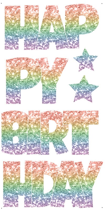 Happy Birthday_ Pastel Rainbow Glitter