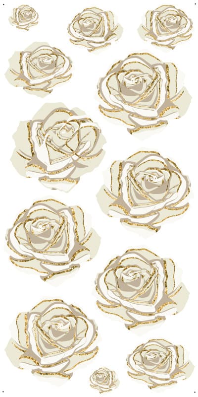 White roses with Gold Trim