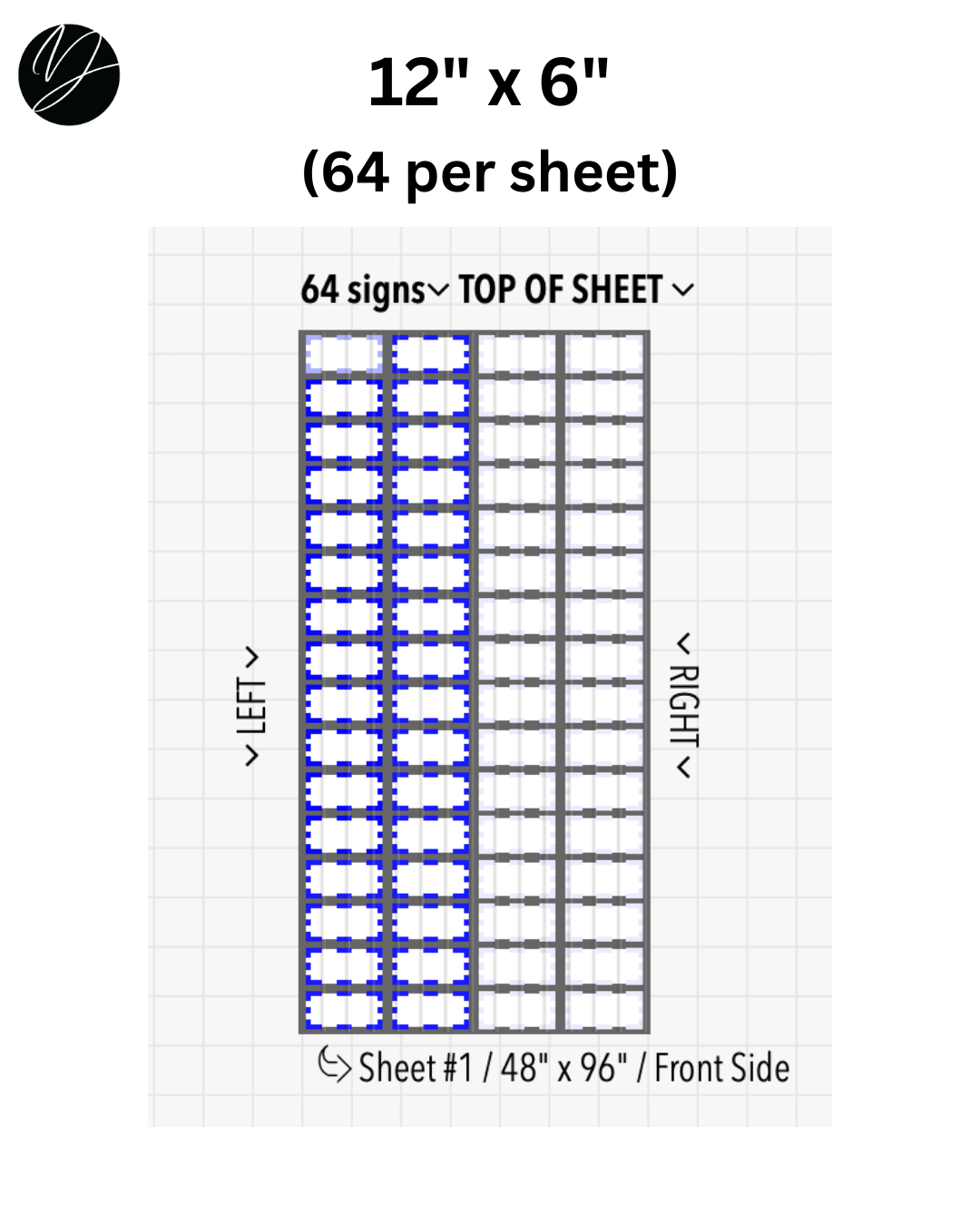 12" x 6" (64 per sheet) - Business Sign