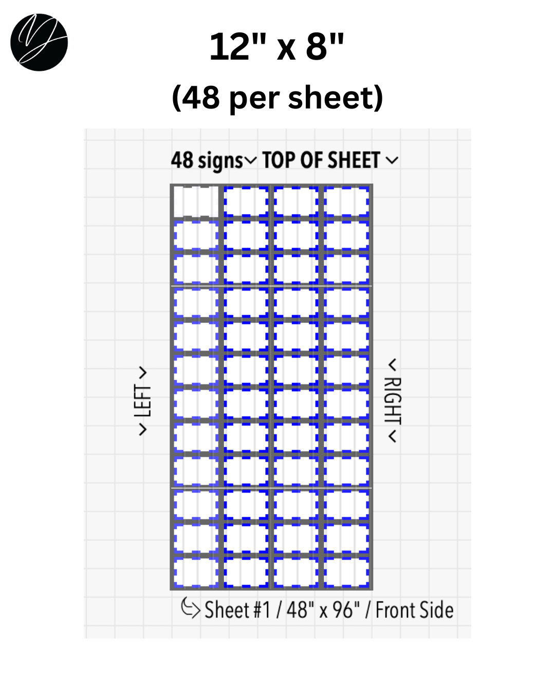 12" x 8" (48 per sheet) - Business Sign