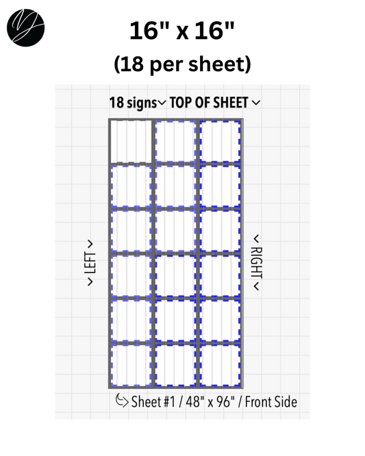 16" x 16" (18 per sheet) - Business Sign