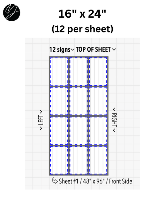 16" x 24" (12 per sheet) - Business Sign